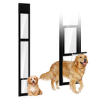 Dog Door for Sliding Glass Doors, 74.8'' to 80.7'' Height Adjustable Pet Door with 13.38'' Wide & 16.1" × 10.2" Pet Opening, Insert Pet Door with Security Lock for Small & Medium Dogs