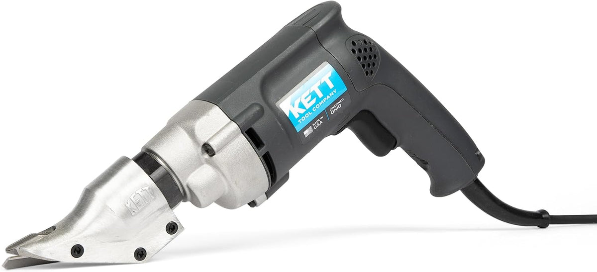 Kett P-2042 Pneumatic Straight Handle Sheet Metal Shear – 16 Gauge Steel Capacity, Variable Speed Air Tool for Steel & Stainless Metal Cutting