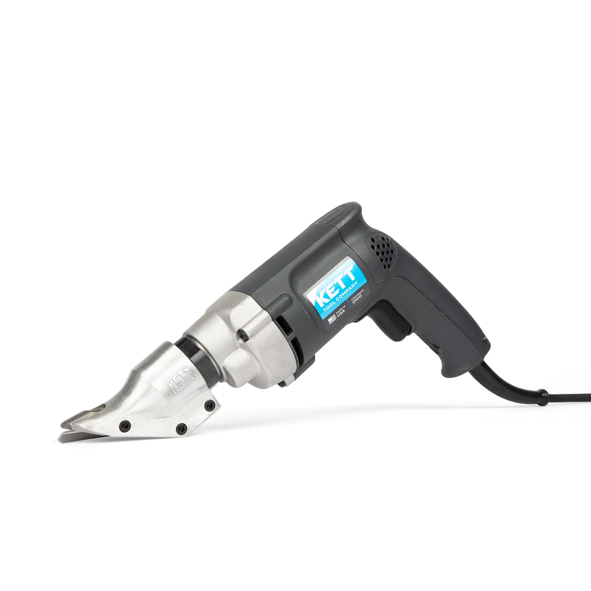 Kett KD-440 14-Gauge Double Cut Shear, 2500 RPM, A-2 steel blades, Metal Cutter Tool, Electric Shear, For Metal Fabricators, Automotive, HVAC