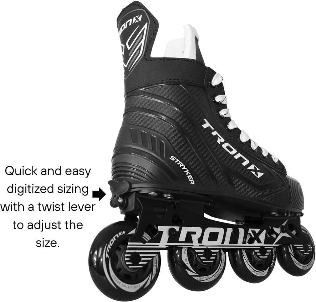 TronX Stryker Adjustable Senior Intermediate Junior Youth Roller Inline Hockey Skates