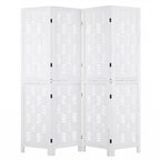 GIANTEX 3 Panel Folding Room Divider with Mesh Window, Distressed Brown