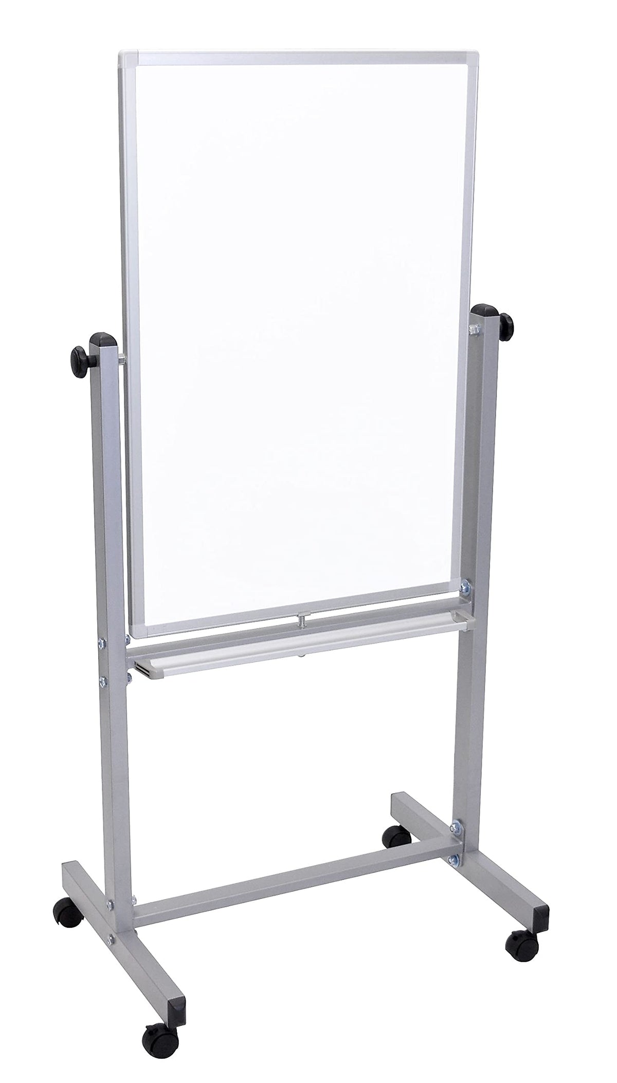 Luxor Mobile Dry Erase Double-Sided Magnetic Whiteboard with Aluminum Frame and Stand - 24"W x 36"H
