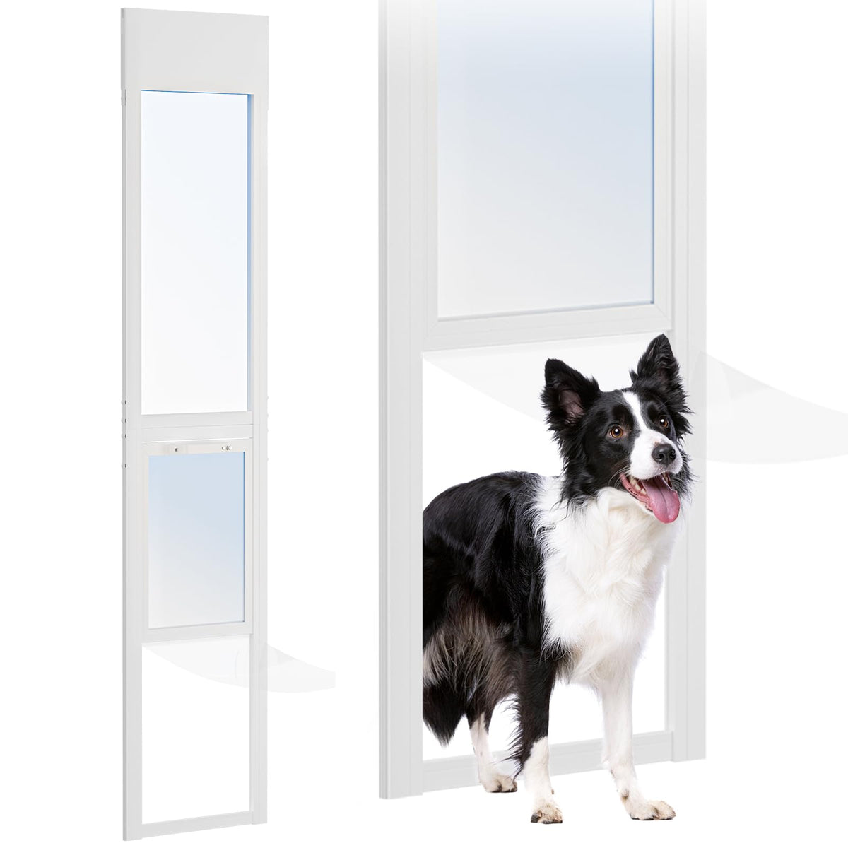 DoCred Dog Door for Sliding Glass Door, 74 13/16" to 80 11/16"