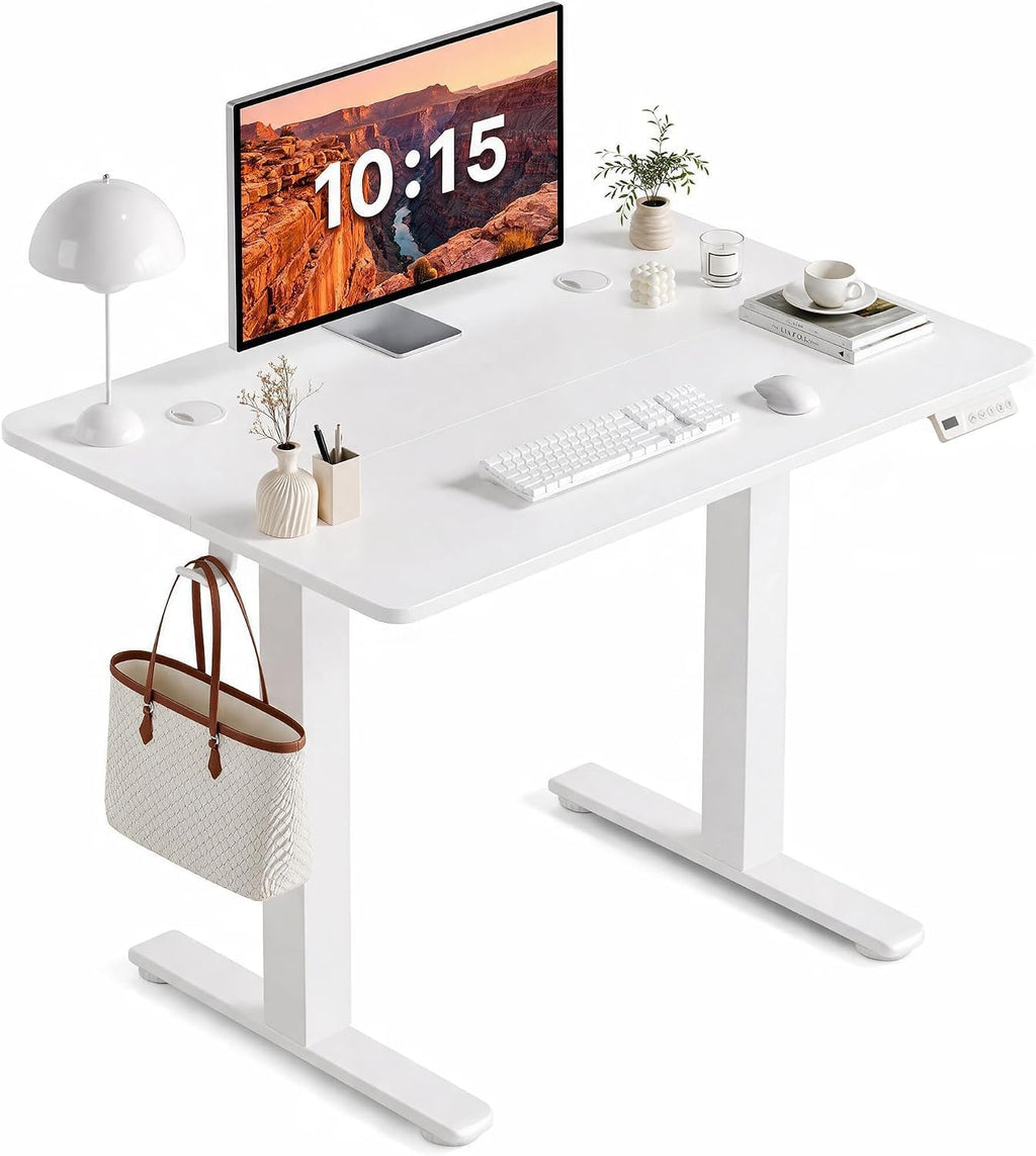 Claiks 32 x 19 Inch Rustic Brown Electric Standing Desk