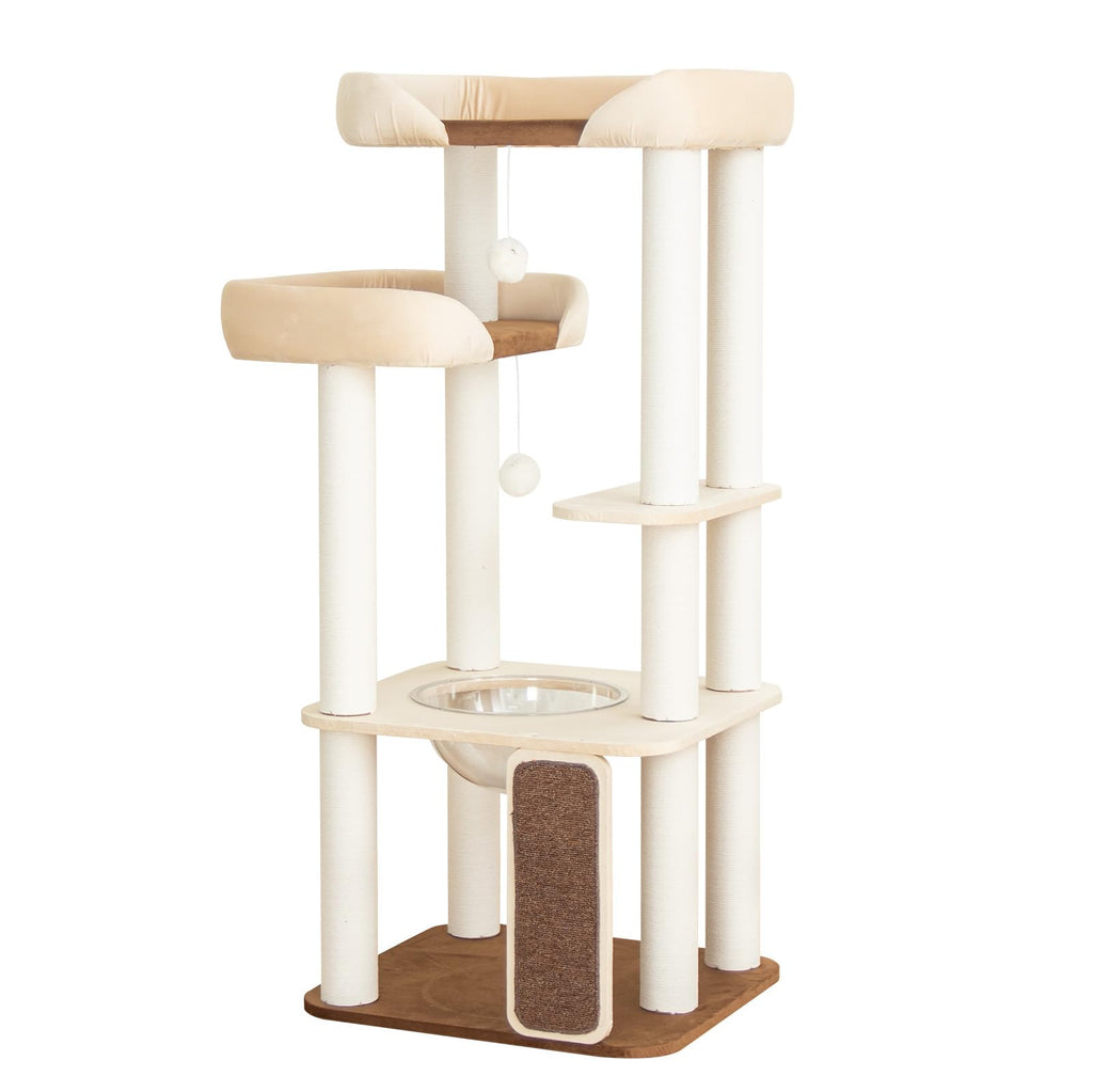 37.5" Cat Tree Tower for Large & Senior Cats, Low-Step Design