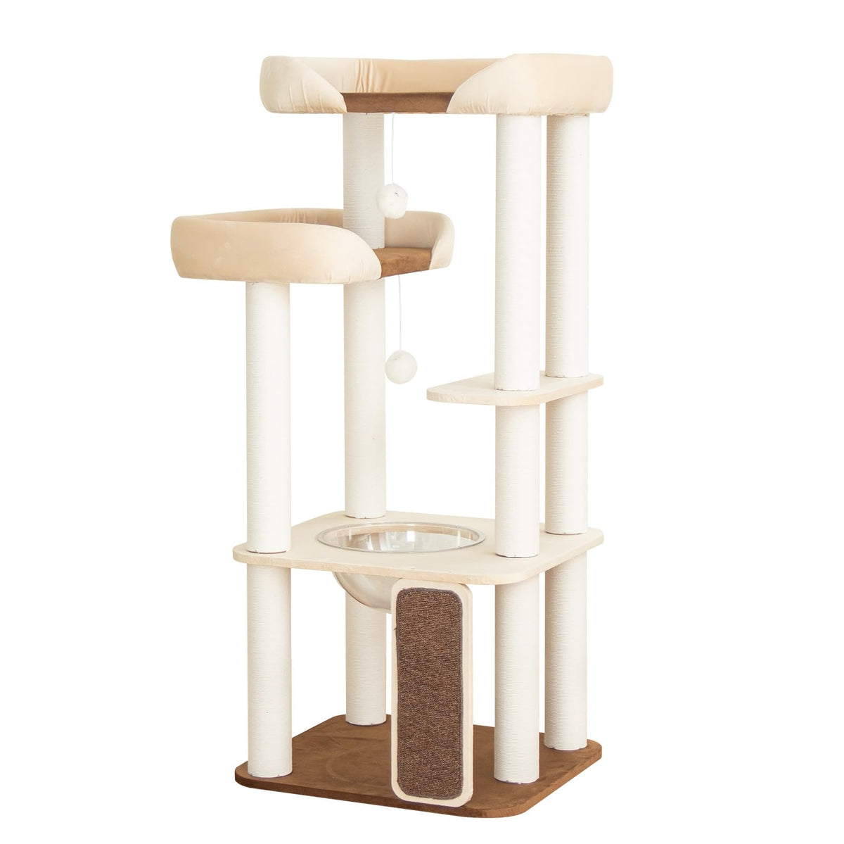 37.5" Cat Tree Tower for Large & Senior Cats, Low-Step Design