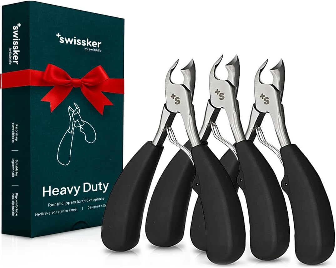 Swissker by Swissklip Heavy Duty Toenail Clippers for Seniors & Thick Nails