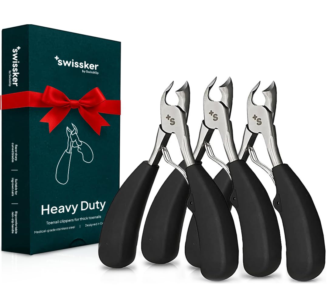 Swissker by Swissklip Heavy Duty Toenail Clippers for Seniors & Thick Nails