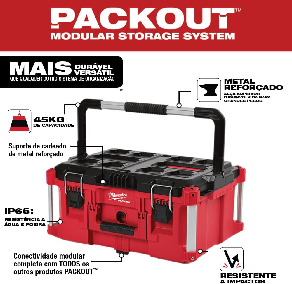 Milwaukee Electric Tool 48-22-8425 Pack out, Large Tool Box, Red