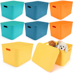 Hoolerry 8 Pieces Storage Bins, 14.2 x 10.2 x 9.5 Inch, Black