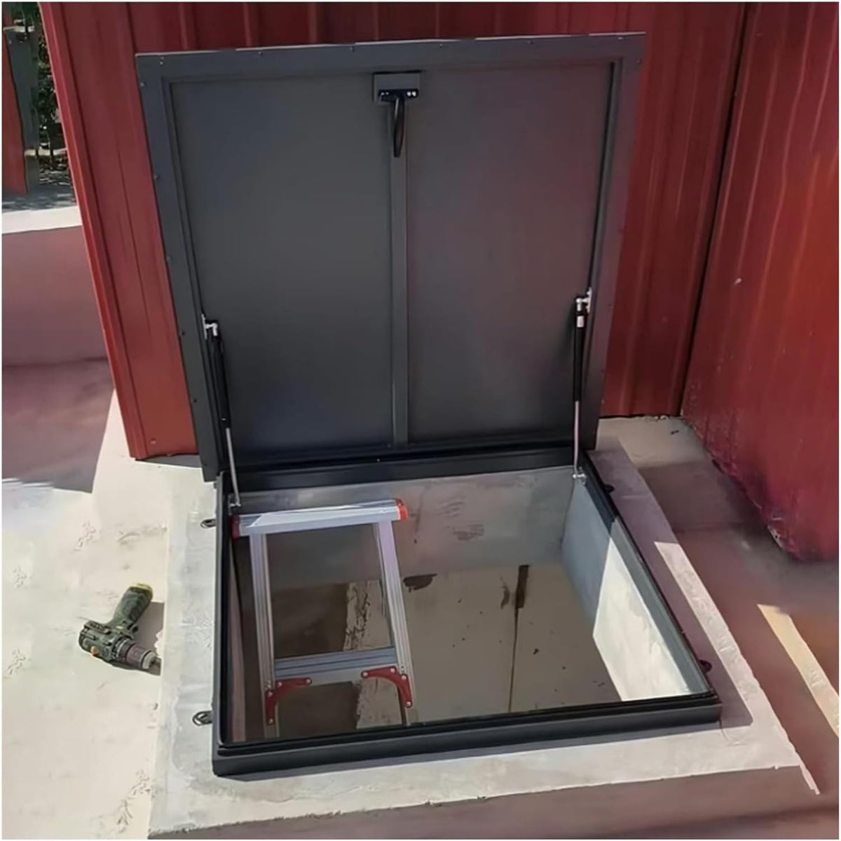 Dark Gray Manhole Cover Inspection Well Covers 20" 22 24 26 28 30 32 34 36 38 40 Inch, Basement Access Lid Weatherproof Roof Hatch Cover, Rainproof Leakproof Roof Exit Lid(20"x22")