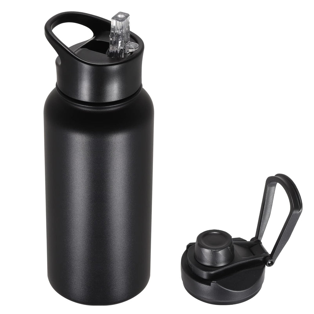 32 oz Insulated Water Bottle Bulk 8 Pack, Stainless Steel Sports Water Bottles with Straw Lid & Wide Mouth Lids, Double Walled Vacuum, Leak Proof, White
