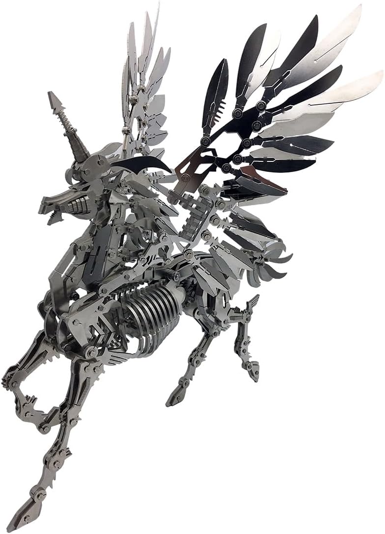 Mythical Unicorn 3D Metal Puzzle Model for Adults, DIY Animal Sculpture 3D Model Kit Immersive Creative Building Model Art Desk Decor (559+PCS)