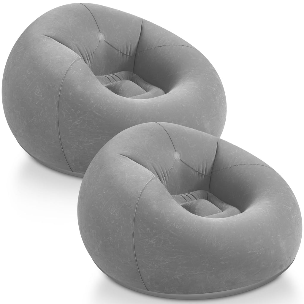 Realspring Inflatable Bean Bag Chairs,Coffee,4 Pcs