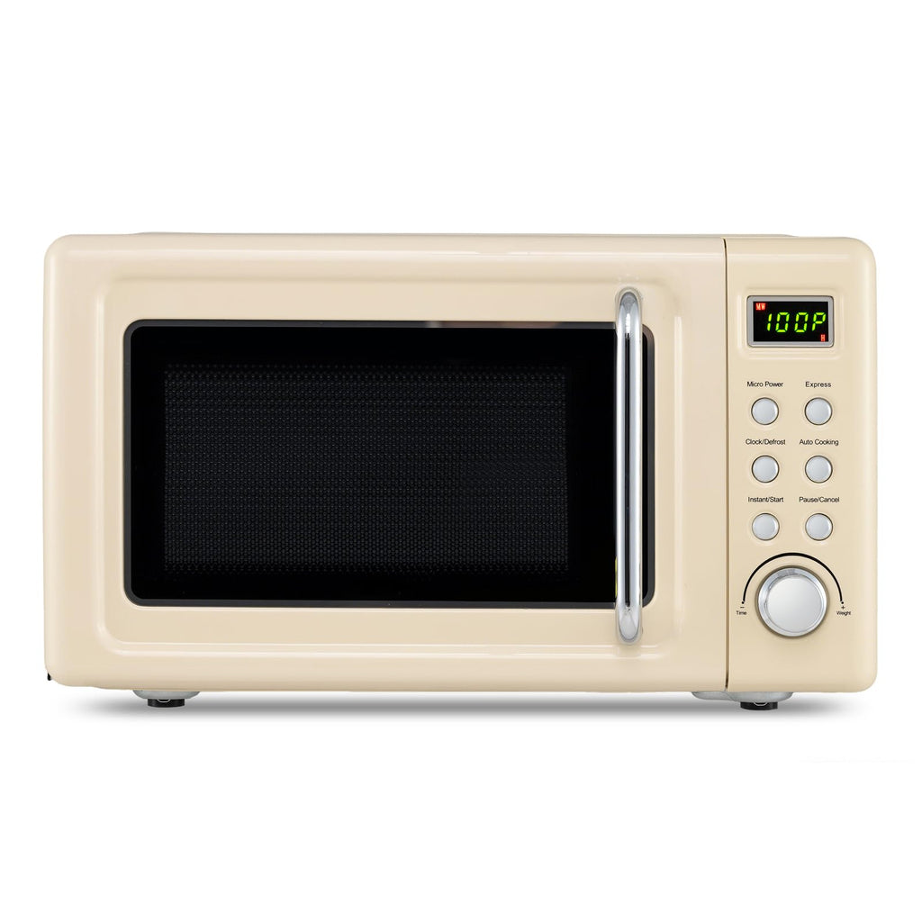 MAT EXPERT 0.7 Cu.ft Compact Microwave Oven, Digital Timing & Child Lock, Small Microwave w/Glass Turntable & 6 Preset Buttons, Delayed Start Function, 700W Mini Microwave w/5 Micro Power (Green)