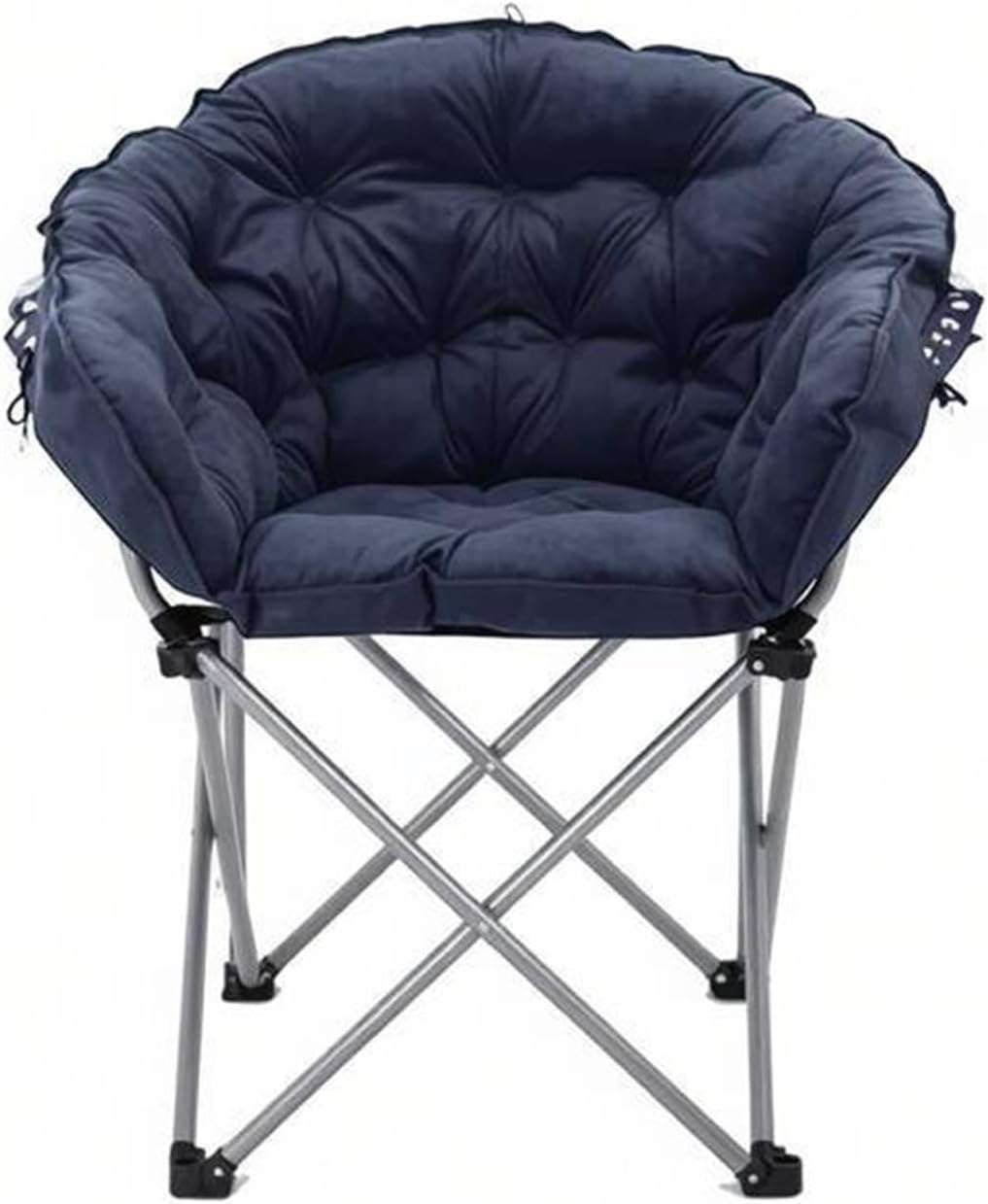 Lounge Chair, Fabric Stool Chair Lazy Couch Chair Lounge Chair Moon Chair Folding Chair Lunch Break Chair 65x65x93cm(Blue)