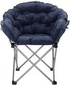 Lounge Chair, Fabric Stool Chair Lazy Couch Chair Lounge Chair Moon Chair Folding Chair Lunch Break Chair 65x65x93cm(Blue)
