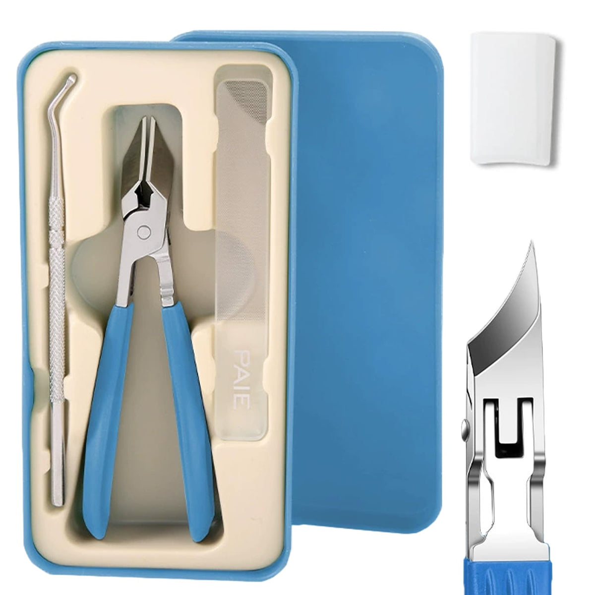 Nail Clippers Set - 3-Piece Professional Angled Toenail & Fingernail Clippers, Wide Jaw Anti-Splash Design for Easy, Precise Cutting