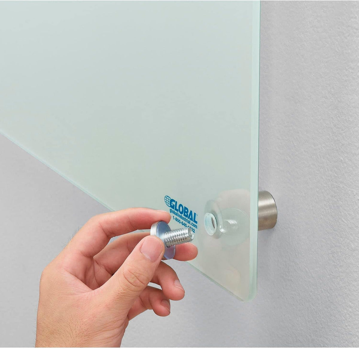 Global Industrial 36" W x 24" H Frosted Glass Dry Erase Board, Frameless