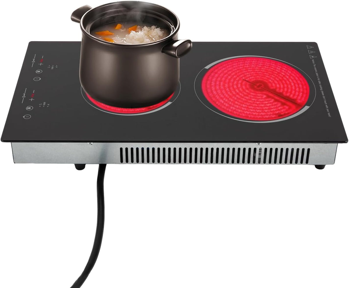 2 Burner Electric Cooktop, Electric Stove Hot Plate Portable Stove Top