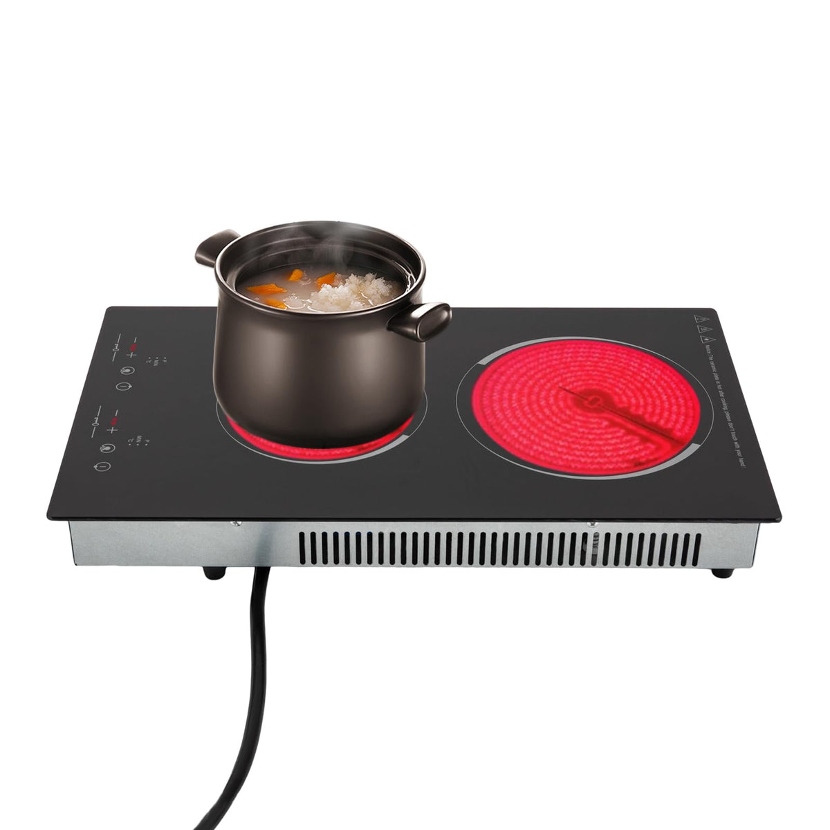 2 Burner Electric Cooktop, Electric Stove Hot Plate Portable Stove Top