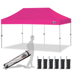 Eurmax USA 10x10ft Pop Up Canopy,Commercial Instant Tent for Outdoor Events,Patented No-Tip Rolling Storage Bag with 4 Sandbags,UV & Water Resistant,Heavy Duty Portable Shelter Gazebo,White