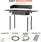 3 Burner Propane Burner, Outdoor Camping Stove, 225,000 BTU