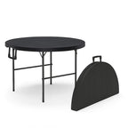 2 PACK of 4 Feet Foldable Table Adjustable Height with Built in Handle, Steel Legs | 4FT Heavy Duty Portable | Perfect for Party Dining Wedding Events Picnic Indoor Outdoor Camping Folding - 4 Foot