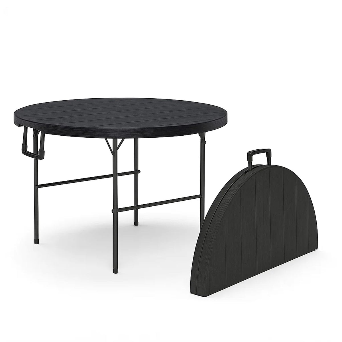 Our Modern Space 8 Feet Foldable Table with Built in Handle & Steel Legs | 8 FT Heavy Duty Portable | Perfect for Party, Dining, Wedding, Events, Picnic Indoor, Outdoor, Camping, Temporary - 8 Foot