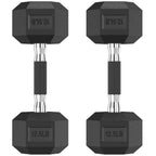 HANDBODE Hex Dumbbell Set of 2, Rubber Encased Fixed Dumbbells, 2.5-65 lb