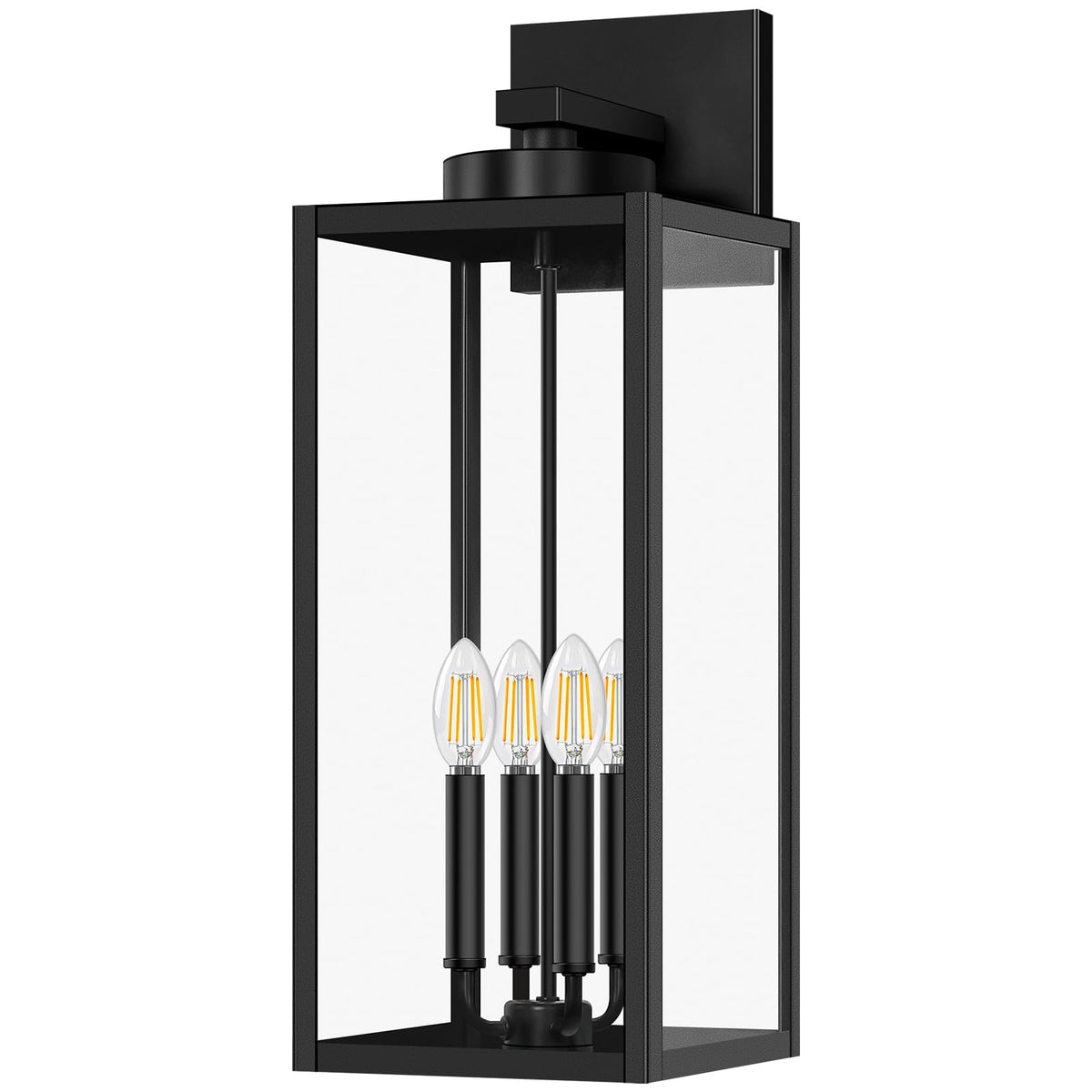 BesLowe 23.9" Extra Large Size Outdoor Wall Light Fixture, Exterior Lighting Fixture Porch Sconce Wall Mounted, Waterproof Outdoor Wall Lantern, Outside Light for House Patio Front Door Garage, Black