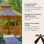 EZ Vane Steel Cow & Calf Weathervane with Wind Cups — 4-Sided Mount