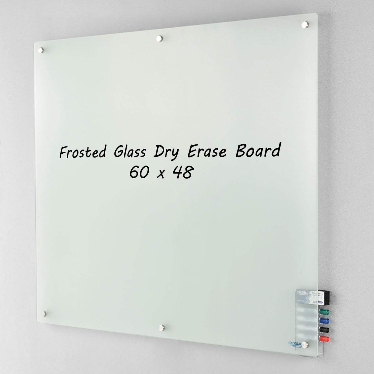 Global Industrial 36" W x 24" H Frosted Glass Dry Erase Board, Frameless