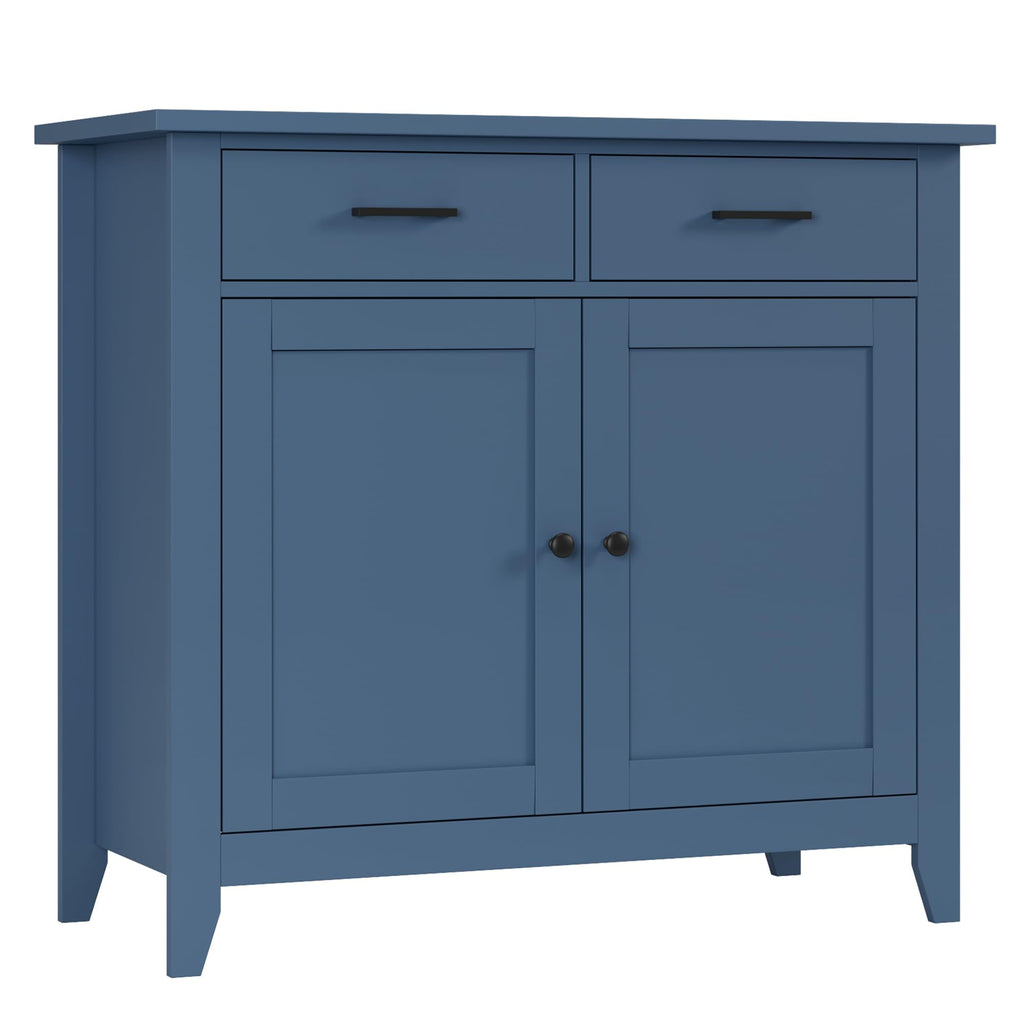 HORSTORS Farmhouse Kitchen Storage Cabinet, Small Buffet, Coffee Bar, White