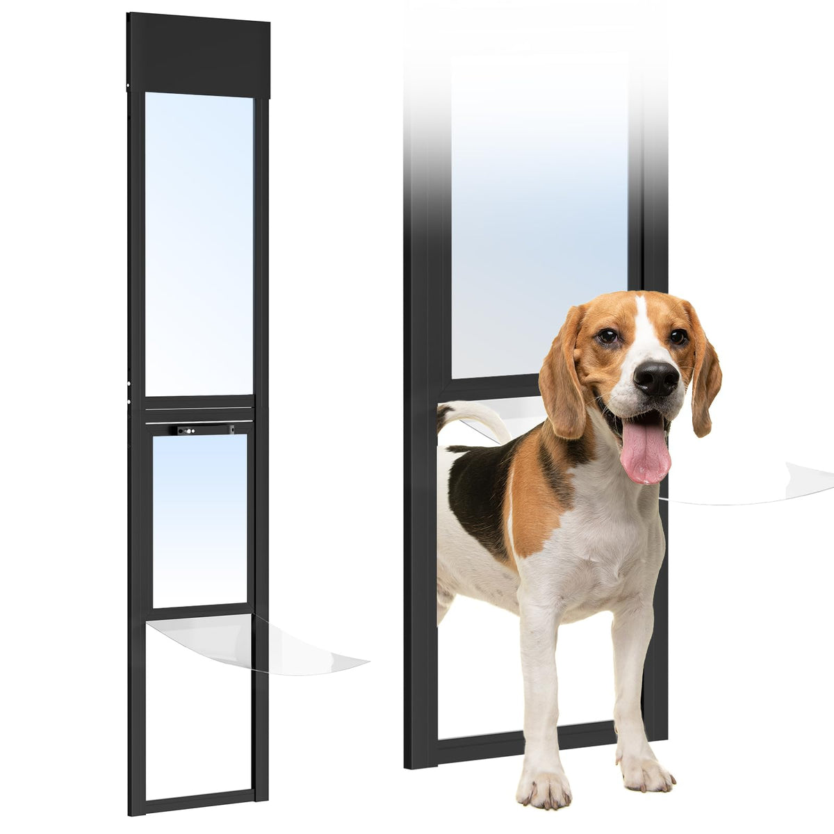 DoCred Dog Door for Sliding Glass Door, 74 13/16" to 80 11/16"