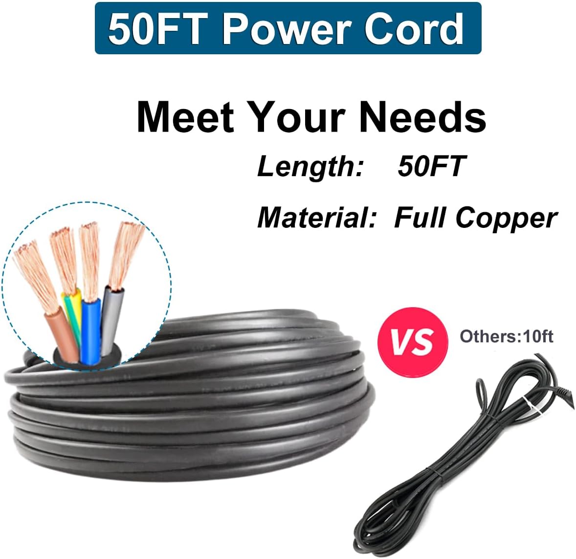 4" Deep Well Pump 110v Submersible Well Pump with Control Box with 50ft Power Cord Stainless Steel