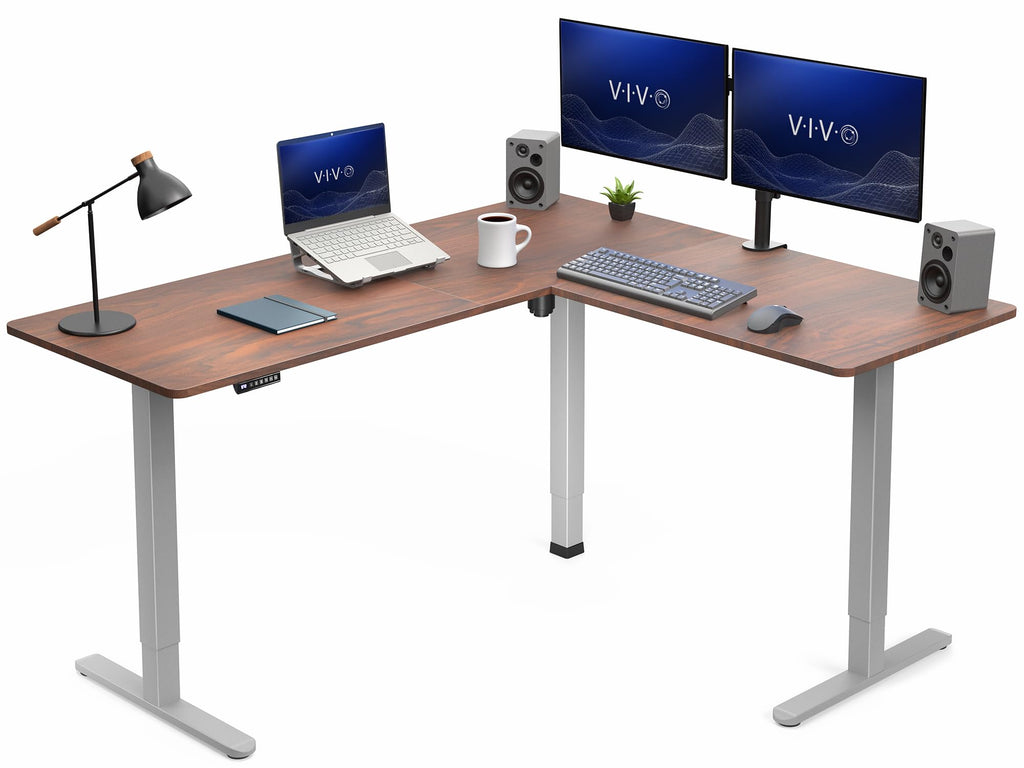 VIVO Black 63 x 55 in Corner Standing Desk, DESK-E3CTB