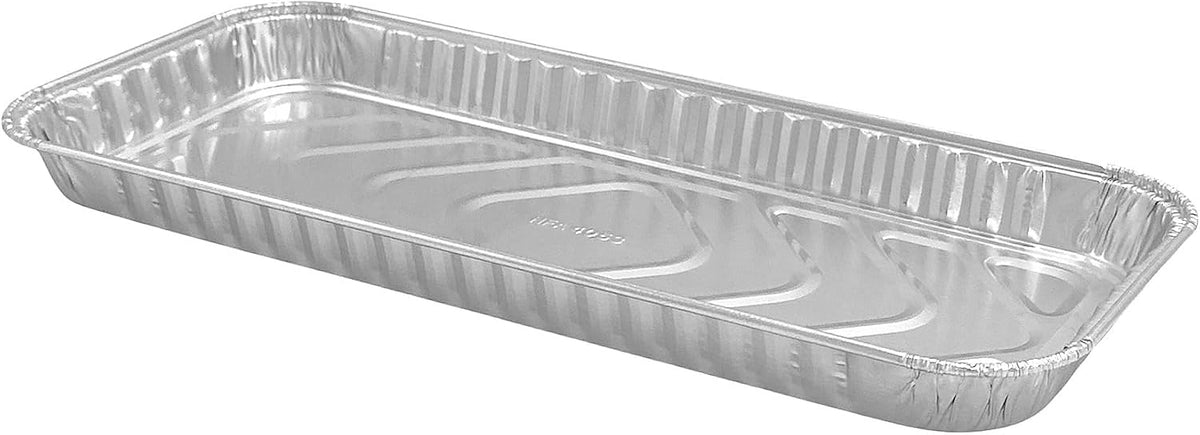 PACTOGO 12" x 5" x 1" Disposable Aluminum Foil Oblong Danish Cake Pans with Clear Hinged Lid Container - Ideal Baking Tins for Sweets, Cakes, Cookies, Brownies (Pack of 100)