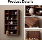 Wall Mounted Decor Display Case, Solid Wood Display Stand, Floating Storage Rack,for Collectible Figurines, Trinkets, Curios, Succulents