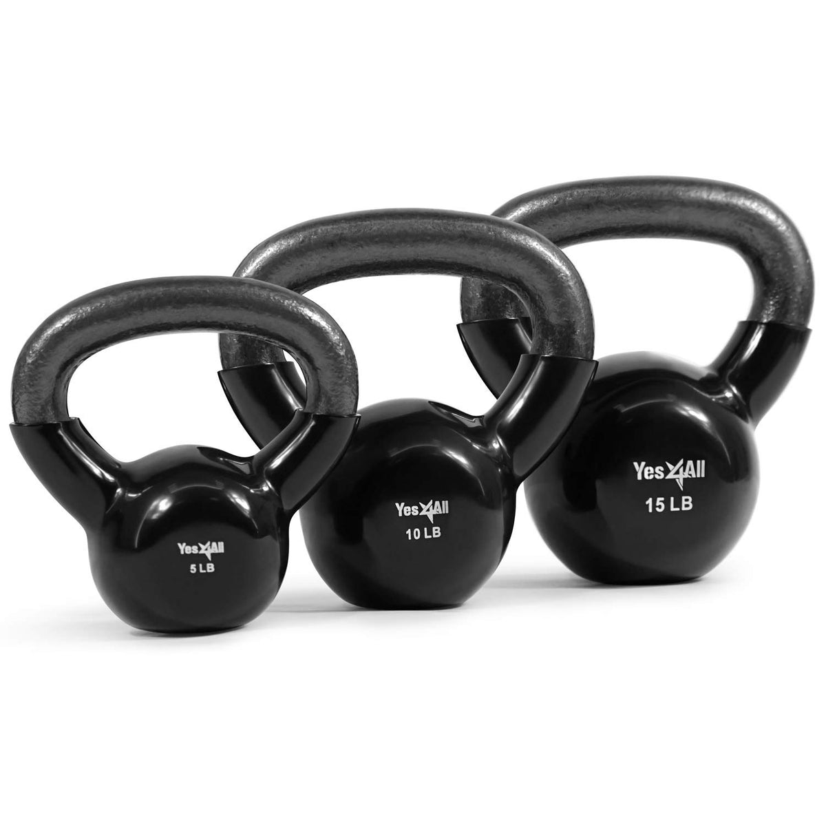 Yes4All Vinyl Kettlebells, Versatile Set