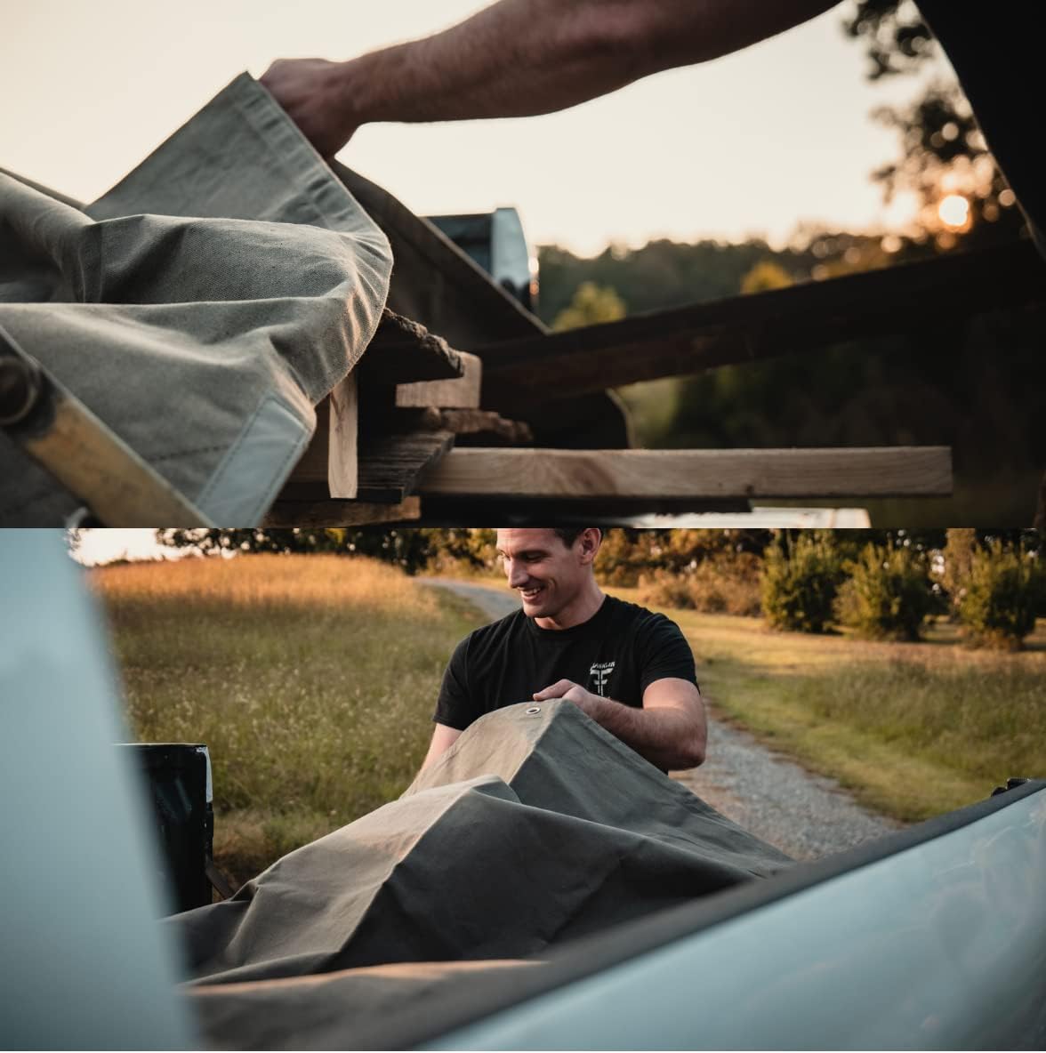 WHITEDUCK Canvas Tarp 18 oz. Heavy Duty Water Repellent UV Resistant, Rustproof Grommets, Industrial & Commercial Use Cloth Tarp (Cut Size: 8'x12', Finished Size: 7'6"x11'6", Olive Drab)