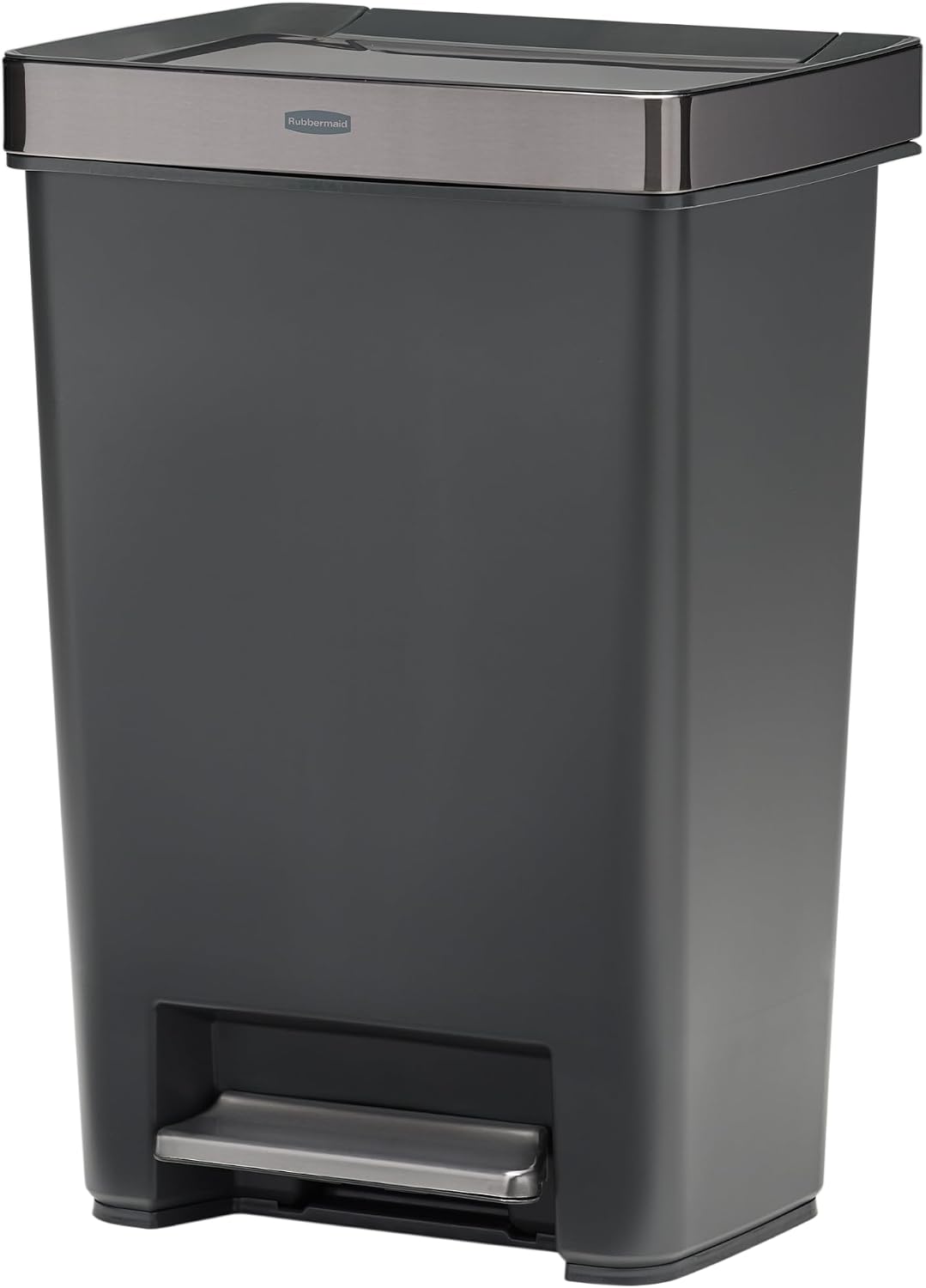 Rubbermaid Premier Series IV Step-On Trash Can, Charcoal, 13-Gallon