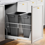 Insputer Dual 40QT Pull Out Trash Can Under Cabinet with Soft-Close Slides