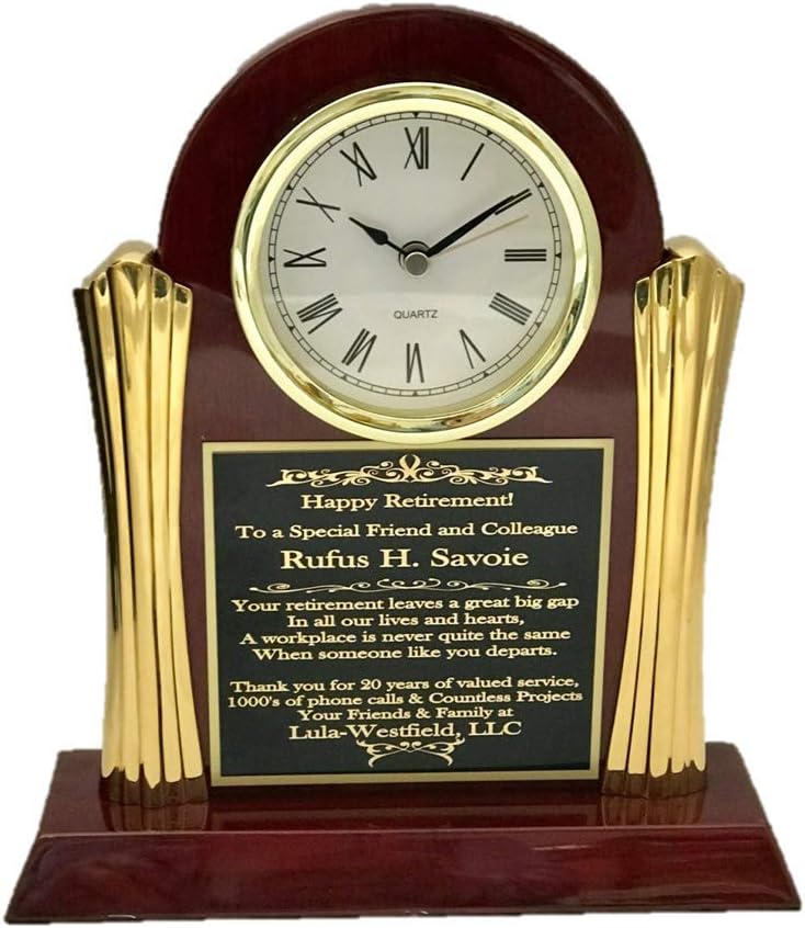 Clock for Retirement Gift, Personalized Achievement, Graduation, Customer Service Award, Police, Corporate, Firefighters, Medical School Graduation