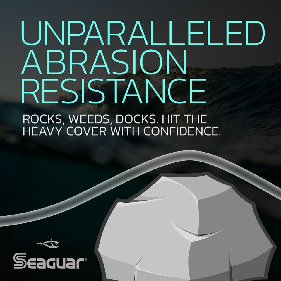 Seaguar AbrazX Freshwater Abrasion Resistant Fluorocarbon Fishing Line for Docks, Rocks, Weeds, & Logs - Multiple Sizes