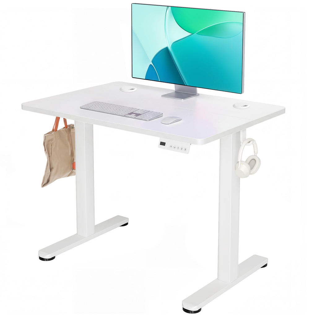 YDN 32 x 19 Inch White Electric Standing Desk
