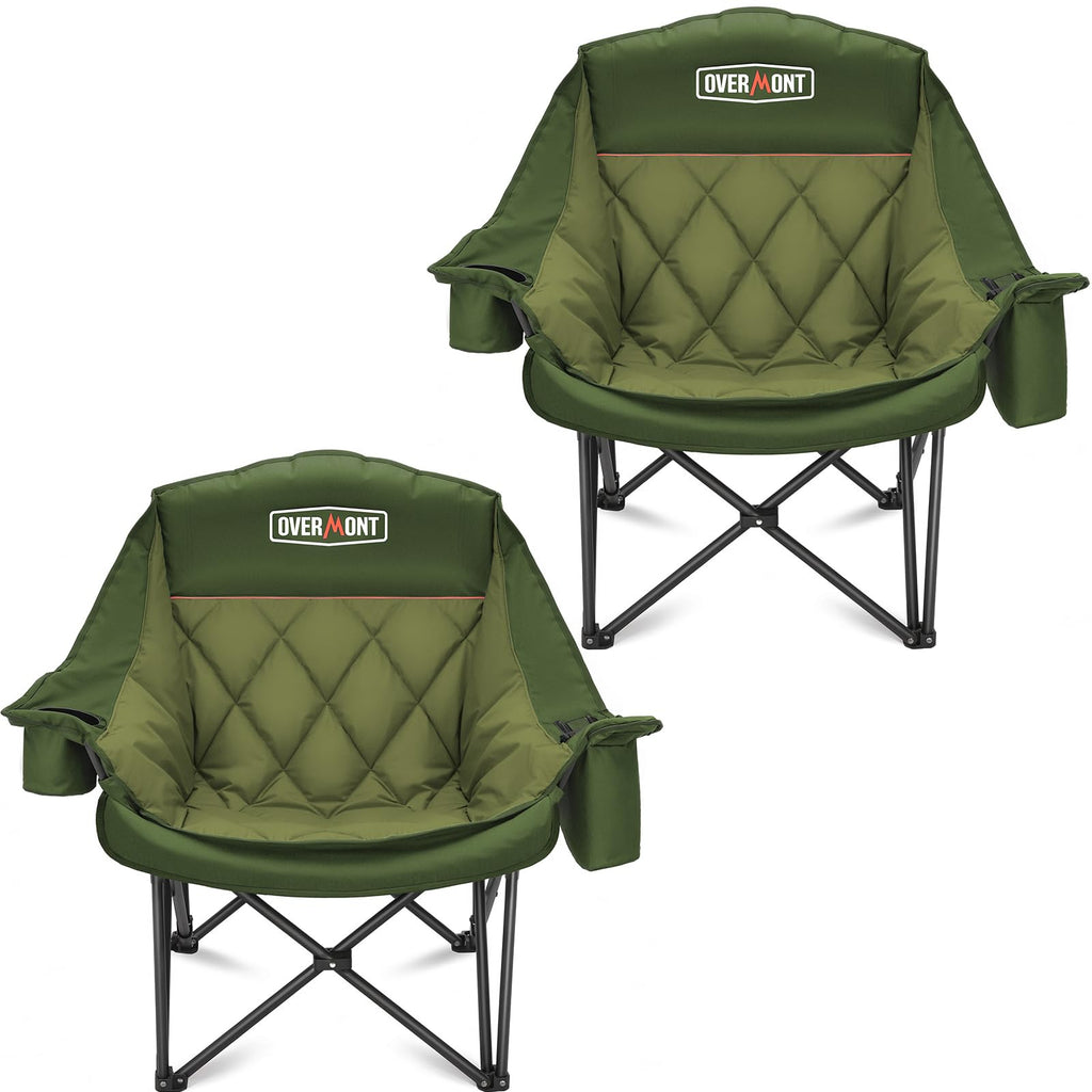 Overmont 2-Pack Oversized XL Camping Chairs - 500 lb Support