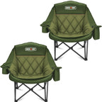 Overmont 2-Pack Oversized XL Camping Chairs - 500 lb Support