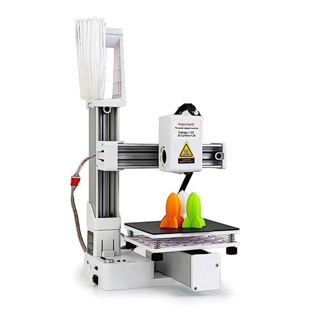 FDM Mini 3D Printer, Frequency Division Multiplexing 3D Printer, Fully Assembled for Beginners, High Precision Printing with TPU PLA (1.75mm), 100X100X100mm (White)