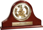 Orient Dome Mantle DaVinci Clock Gold Engraving Plaque Retirement Boss